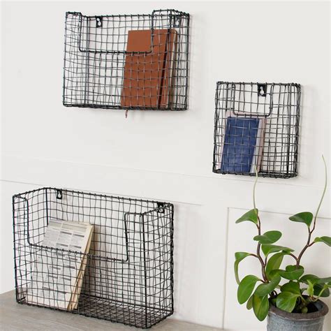 wall black storage cabinet basket